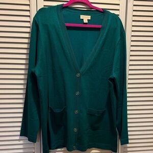 Appleseed's Teal Cardigan Sweater ~ XL